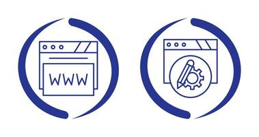 Setting and Web Browser Icon vector