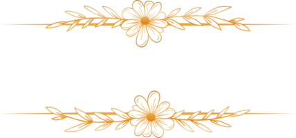 Gold rechteckig Text Rahmen mit Hand gezeichnet Blumen- Rahmen png