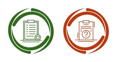 List Protection and Question Icon vector