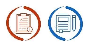 Info and Journal Icon vector