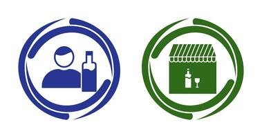 man drink and Cafe bar Icon vector