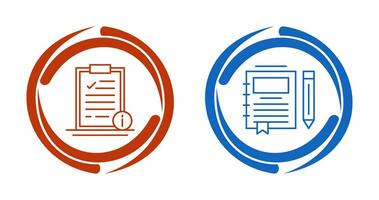 Info and Journal Icon vector