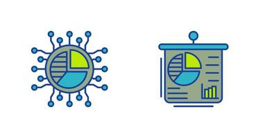 Pie Chart and Presentation Icon vector