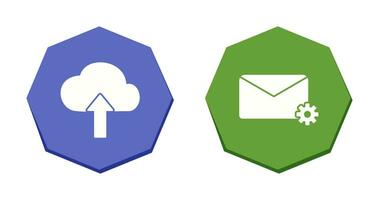 Upload to Cloud and Message Settings Icon vector