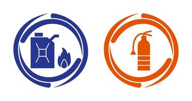 fuel to fire And extinguisher Icon vector