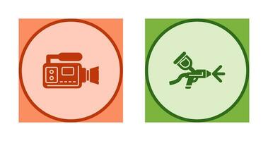 Airbrush and Video Camera Icon vector