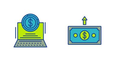 Pie Chart and Money Up Icon vector