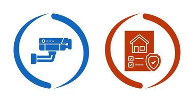 Cctv and Protection Icon vector