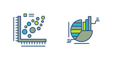 trama y tarta gráfico icono vector