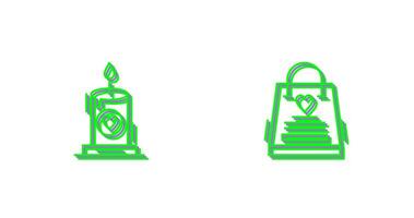 Candle and Gift Bag Icon vector