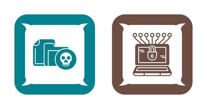 infectado archivo y dinero hackear icono vector