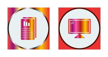 Reports and Computer Icon vector