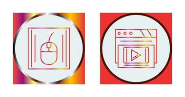 Mouse and Video Player Icon vector