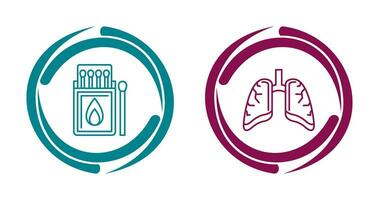 Match Box and Lungs Icon vector