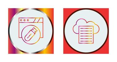 Sheet and Usb Flash Drive Icon vector