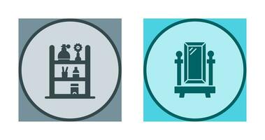 Shelf and Floor Mirror Icon vector