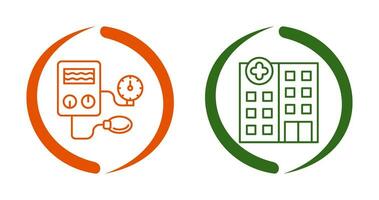 Arterial Pressure and Hospital Icon vector