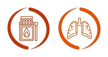 Match Box and Lungs Icon vector