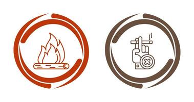 Fire and Quit Smoking Icon vector