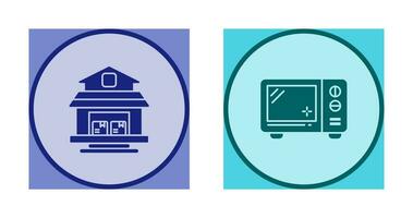 Warehouse and Microwave Icon vector