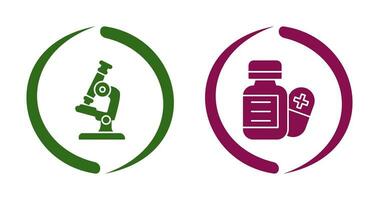 Microscope and Pill Icon vector