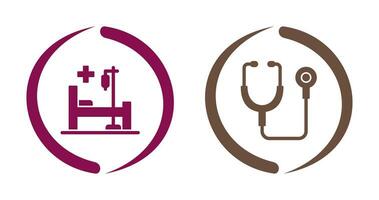 estetoscopio y hospital icono vector