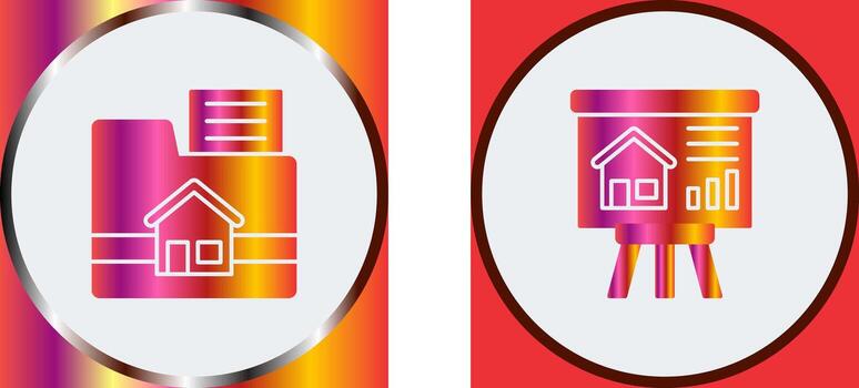 carpeta y presentación icono vector