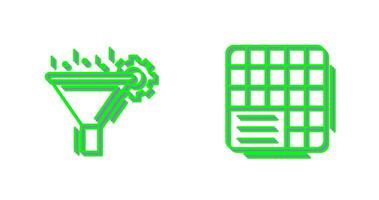 Filtering and Table Data Icon vector