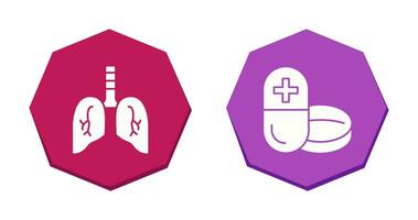 Lung and Medicine Icon vector