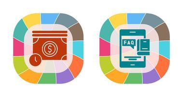 Time is Mony and Faq Icon vector