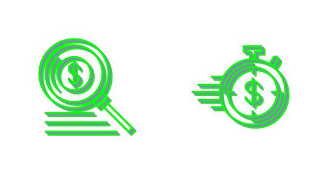 Search and Timer Icon vector