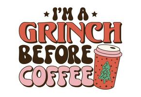 Christmas, Retro Christmas Quote, Santa Claus, Merry Christmas, Christmas Coffee vector