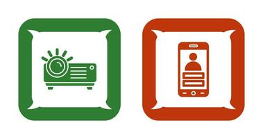 Login and Projector Icon vector