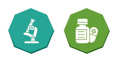 Microscope and Pill Icon vector