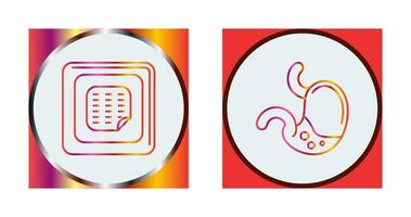 Nicotine Patch and Stomach Icon vector