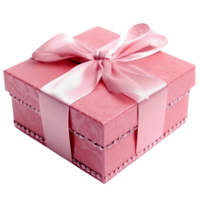 rosa regalo con rosa nastro, rosa presente con rosa nastro, ai generativo png