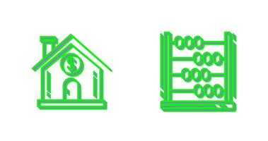 Abacus and Home Icon vector