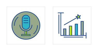 Microphone and Line Bars Icon vector