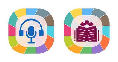 Podcast and Open Book Icon vector