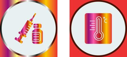 Syringe and Thermoimeter Icon vector