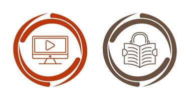 Video Lesson and Reading Icon vector