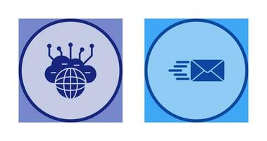 Computing Cloud and Mail Icon vector