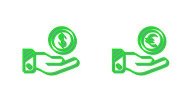 Dollar and Euro Icon vector