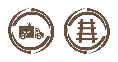 Ambulance and Train tack Icon vector