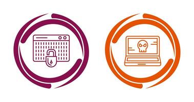 Hacking and Laptop Icon vector