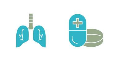 Lung and Medicine Icon vector