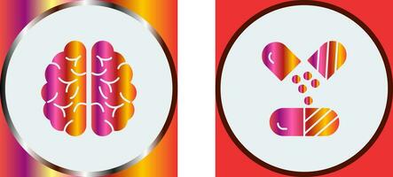 Brain and Capsule Icon vector