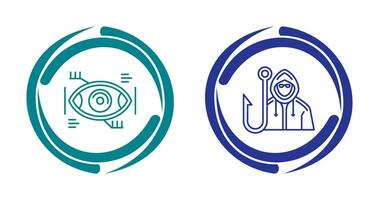 Eye Recongnition and Phishing Icon vector