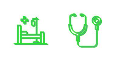 Stethoscope and Hospital Icon vector