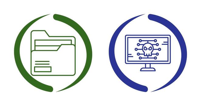 Folder and Malware Icon vector